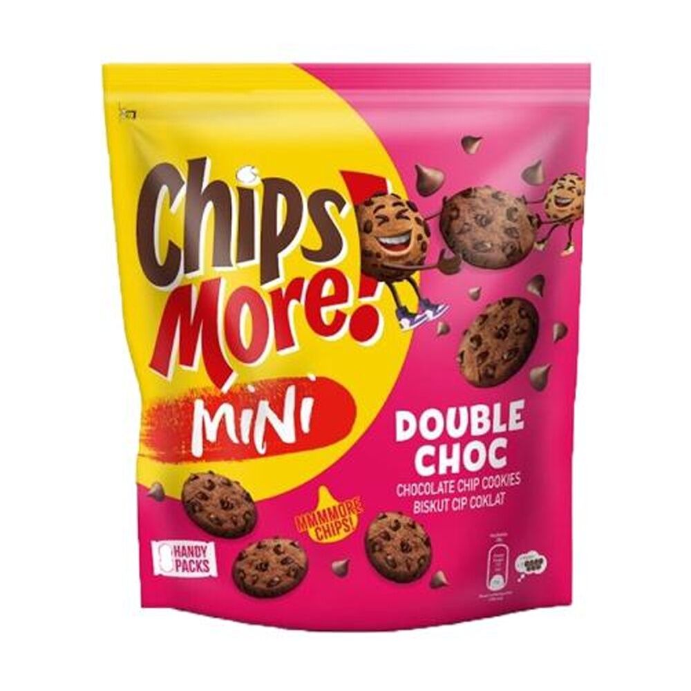 8PK Chipsmore Mini Multipack Double Chocolate Chip Cookies Biscuits 224g