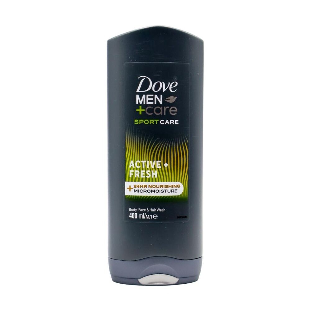 6PK Dove Men +Care Sport-Care Active Fresh Body Face & Hair Wash 400ml