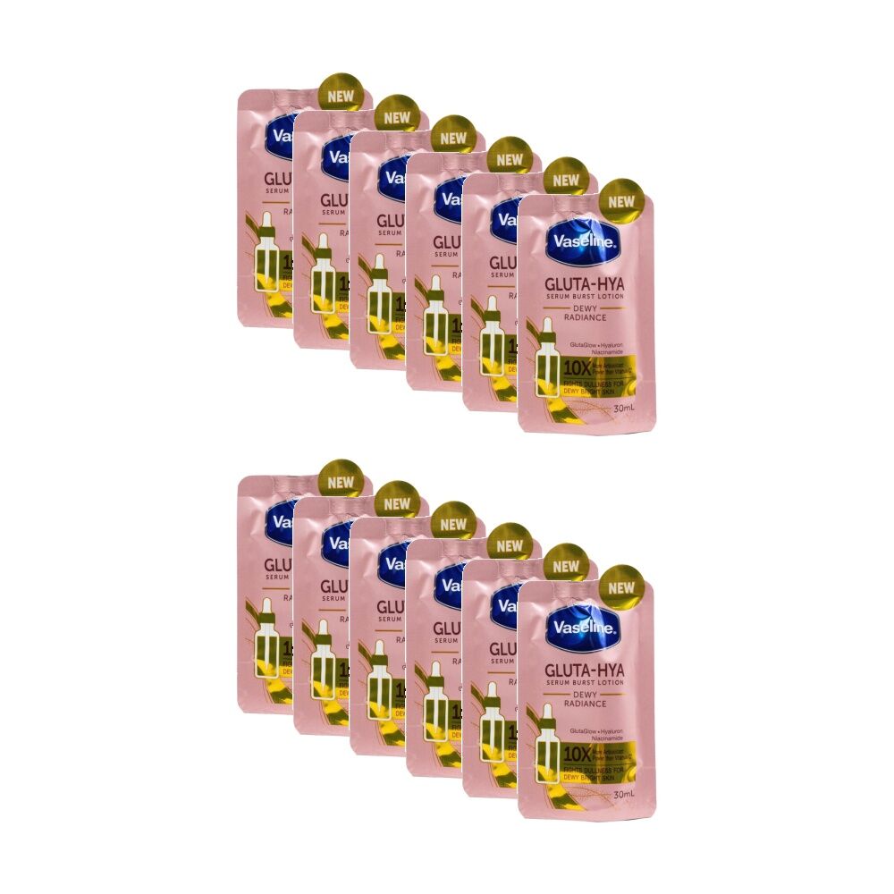 12PK Vaseline Gluta-Hya Serum Burst Lotion Dewy Radiance W/ Niacinamide 30ml