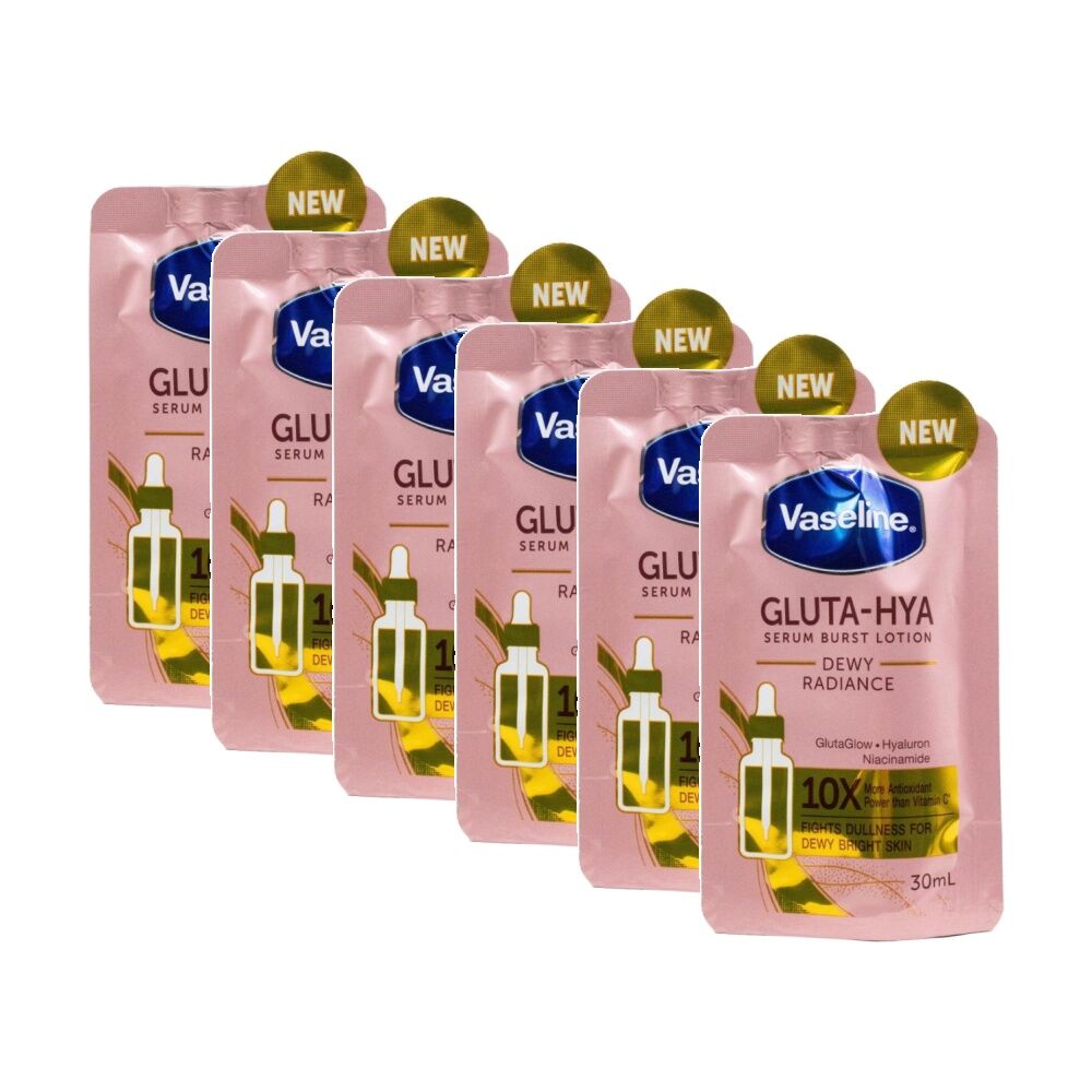6PK Vaseline Gluta-Hya Serum Burst Lotion Dewy Radiance W/ Niacinamide 30ml