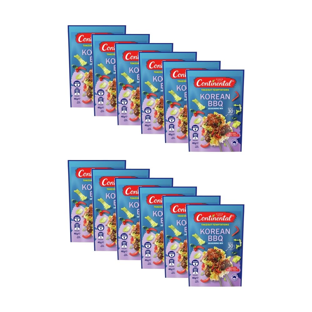 12PK Continental Korean BBQ Seasoning Mix Flavour Enhancer Australian Made 46g