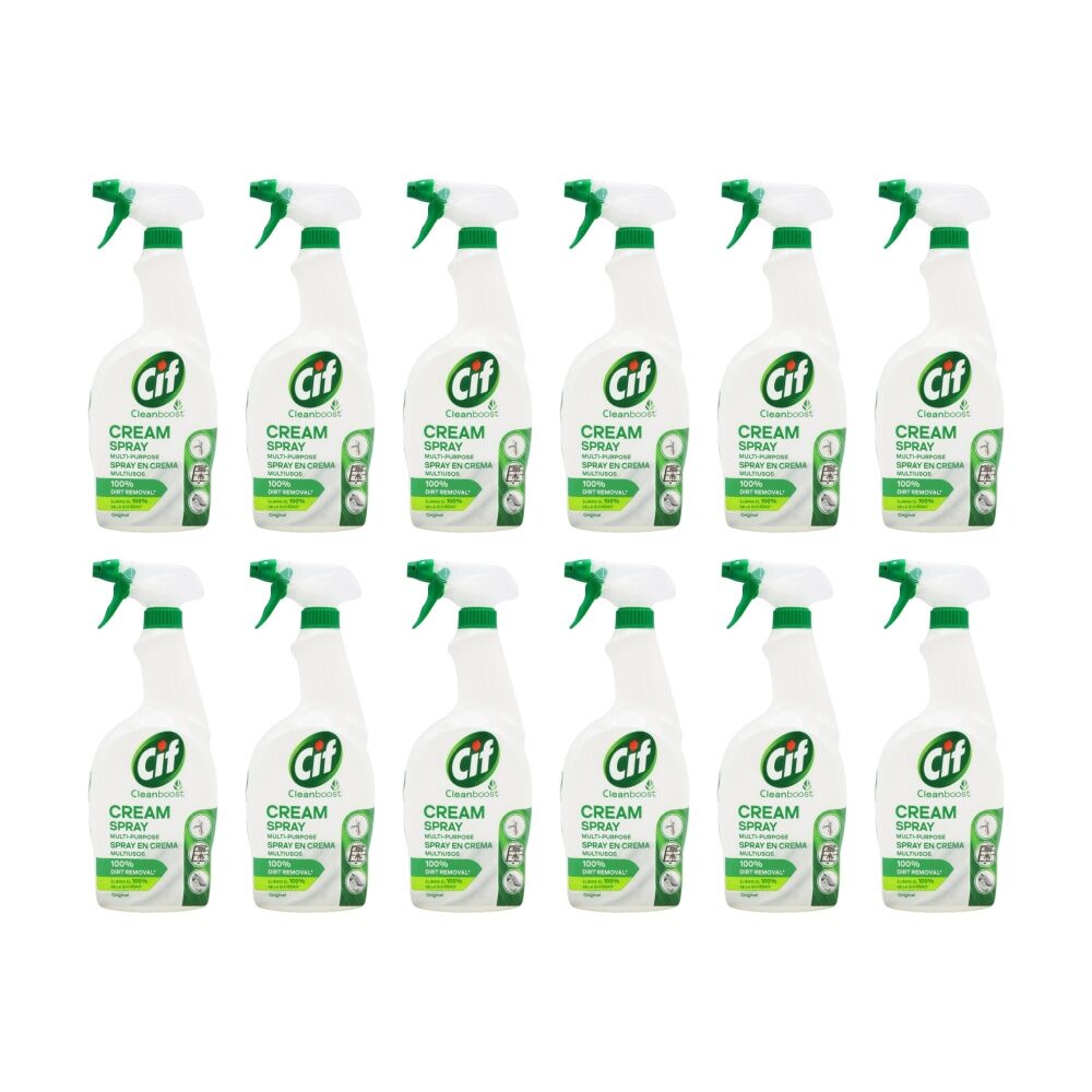 12PK Cif Multipurpose Cream Spray Multi Surface Cleaner Original 650ml