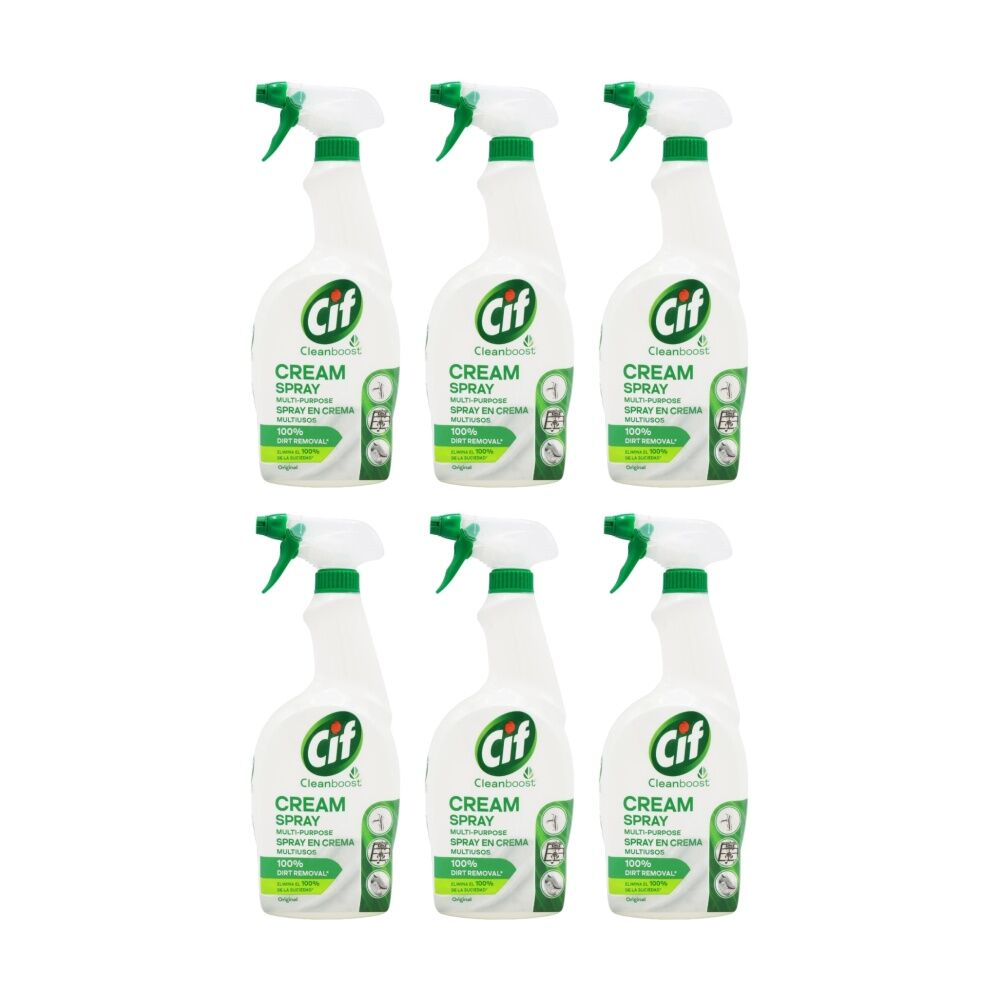 6PK Cif Multipurpose Cream Spray Multi Surface Cleaner Original 650ml