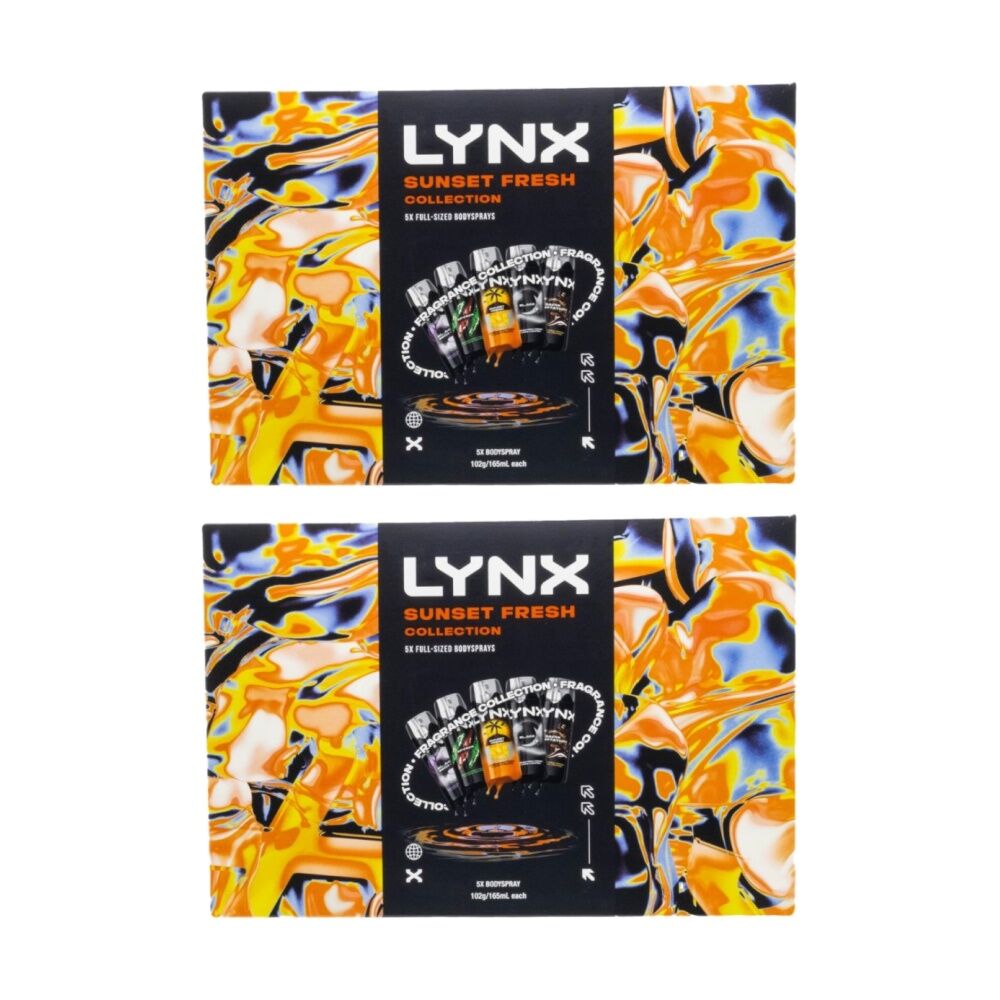 2x 5pc Lynx Body Spray Variety Set 102g-165ml Sunset Fresh Collection
