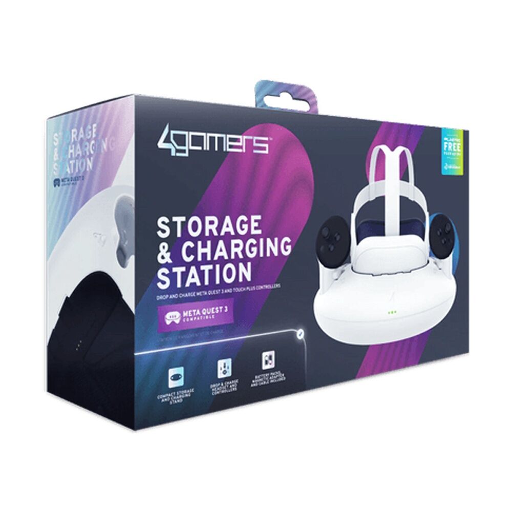 4Gamers Virtual Reality Storage & Charging Station Meta Quest 3 Compatible
