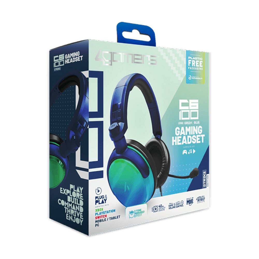 4Gamers C6-100 Multiplatform Compatible Wired Over Ear Gaming Headset 3.5mm Gr