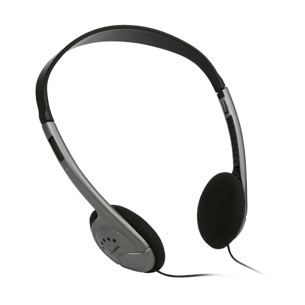 VERBATIM Multimedia Over Ear Wired Headset W/ Inline Mic & 3.5mm Jack Grey