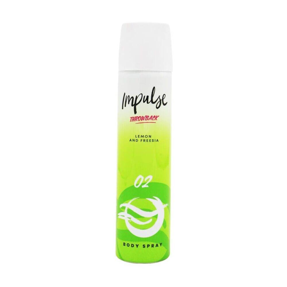 12PK Impulse Body Spray Throwback 02 Lemon And Freesia Scent Fragrance 75mL