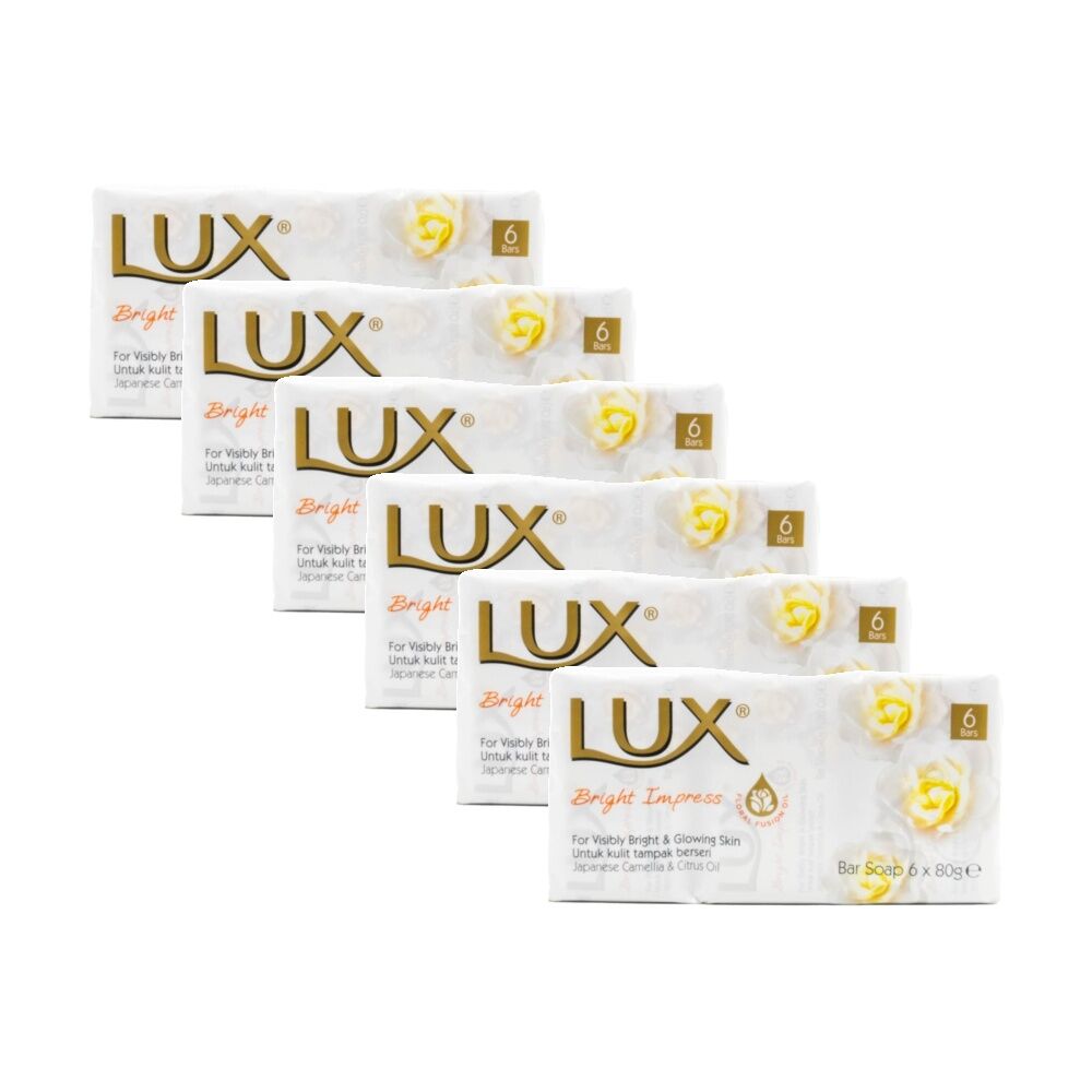 6x 6pc LUX Bar Soap Bright Impress Pack Skin Care Use Floral Fusion Oil 80g