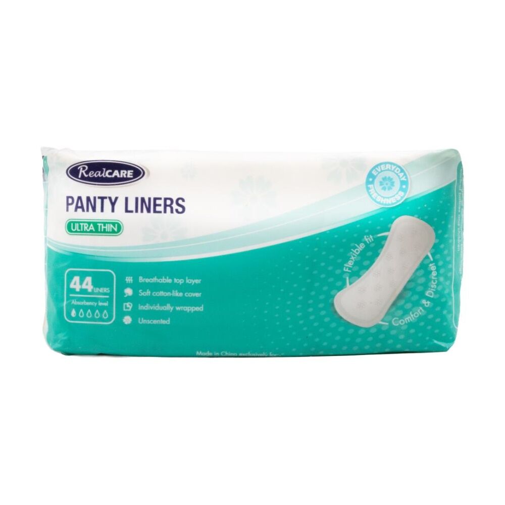 18x 44pc Real Care Panty Liners Ultra Thin Absorbency Level 1 Pack Hygiene