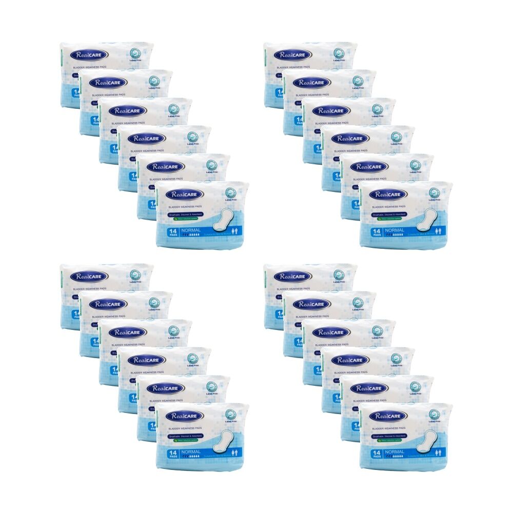 24x 14pc Real Care Bladder Weakness Pads Normal Absorbency Level 3 Men Women