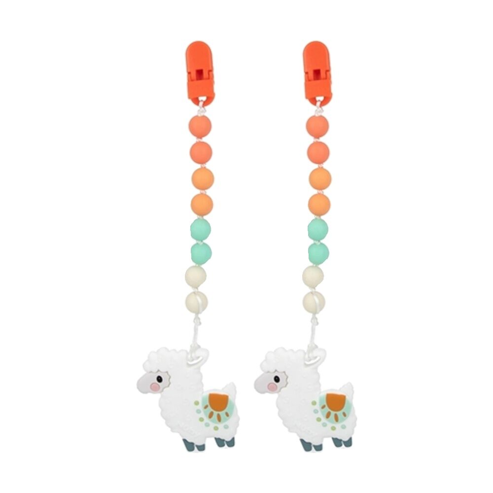 2x Nuby Silicone Baby/Infant Teether Toy W/ Pacifinder Clip Textured 3m+