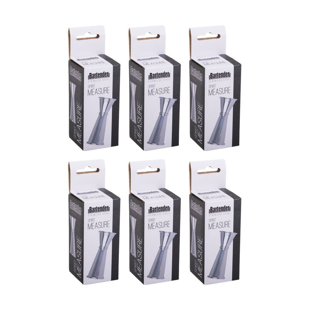 6PK Bartender Stainless Steel Spirit Measure Utensil Half & Full Nip 15ml/30ml