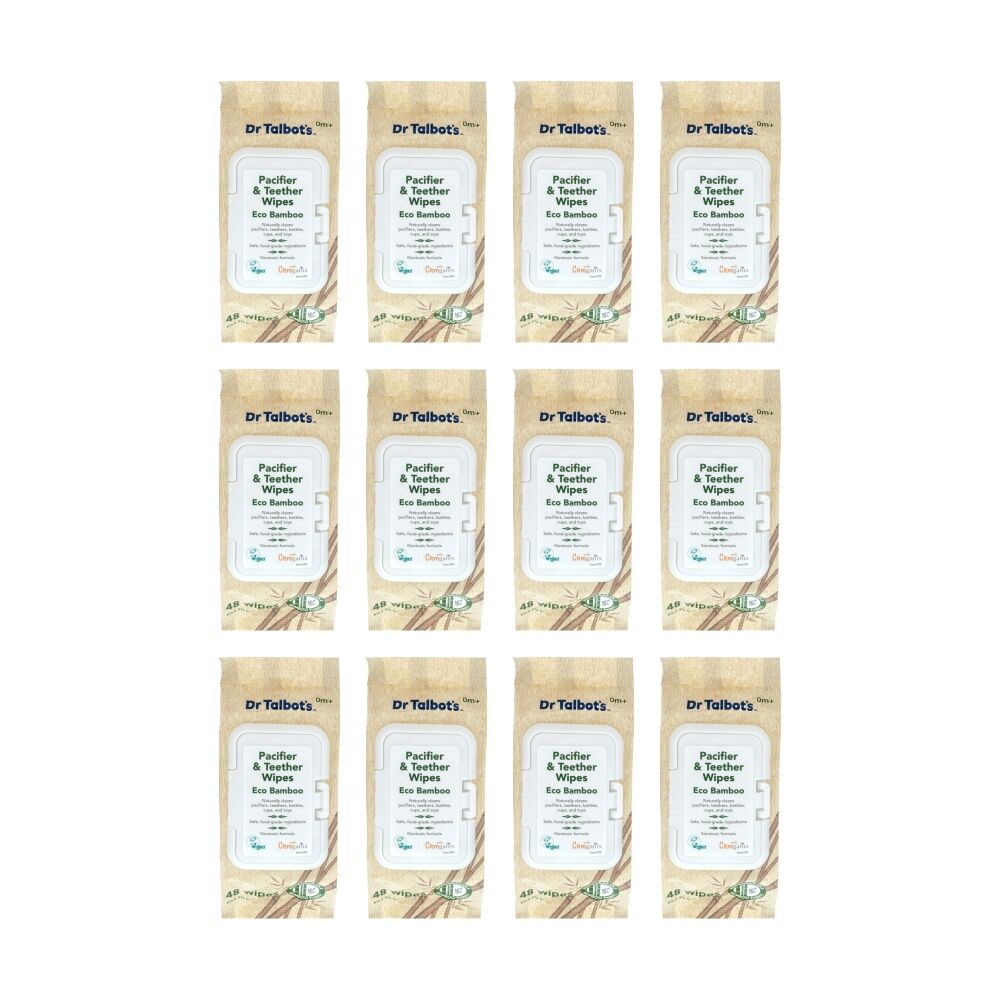 12x 48pc Nuby Citroganix Bamboo Pacifier Wipes Non-Toxic Travel Pack Natural