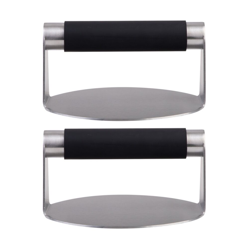 2PK Urban Grill Stainless Steel Burger Smash Patty Press 14cm Diameter
