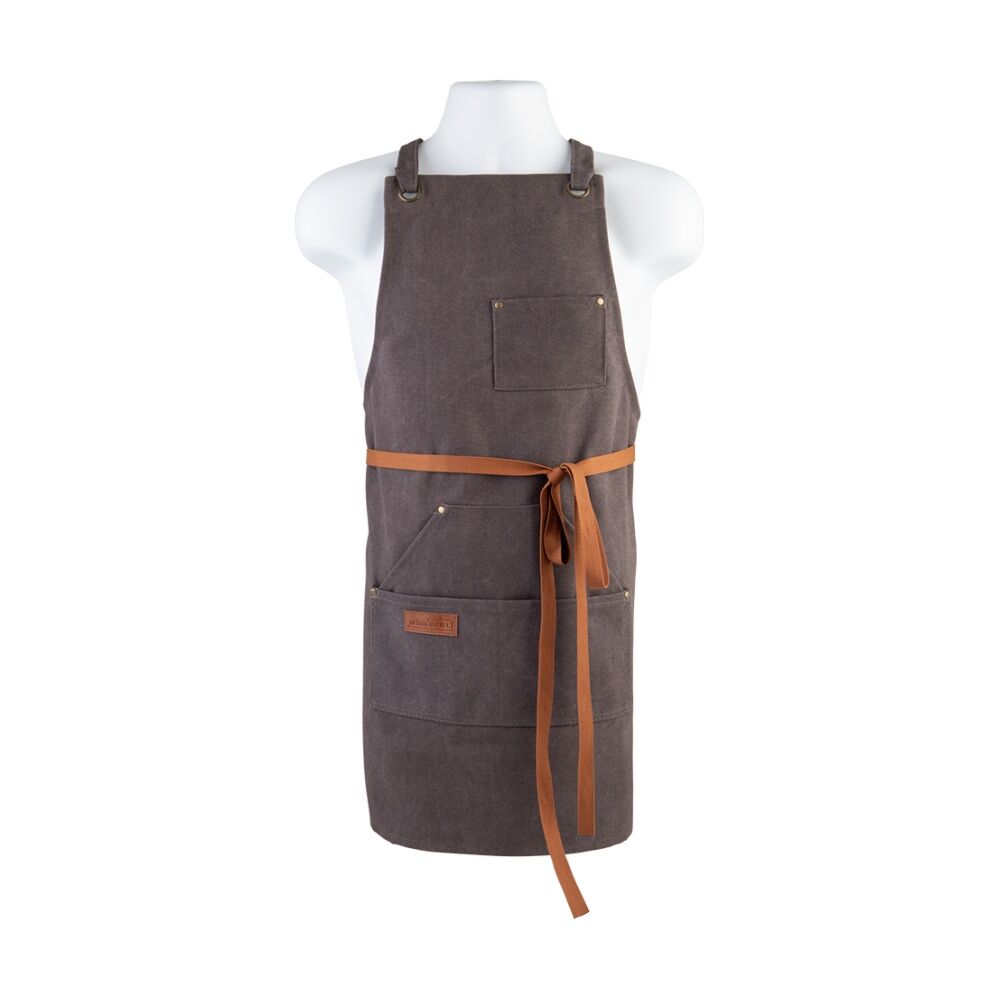 Urban Grill Heavy Duty Cross-Back BBQ Apron Charcoal W/ Reinforced Stitching