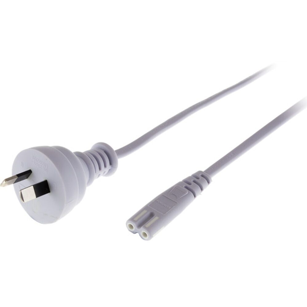 4PK Doss 240V AC Mains To Fig 8 2M Iec-C7 Round Fig8 White