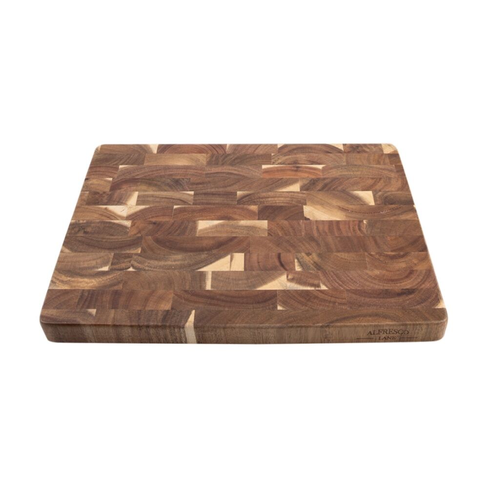 Alfresco Lane Acacia Wood End Grain Kitchen Cutting Board 40x30x3cm Durable