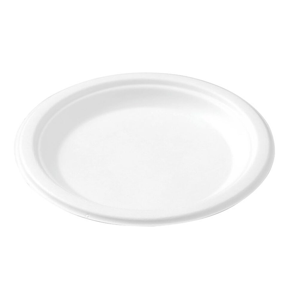 12x 30pc Lemon And Lime Sugarcane Side Plate Compostable White 18cm