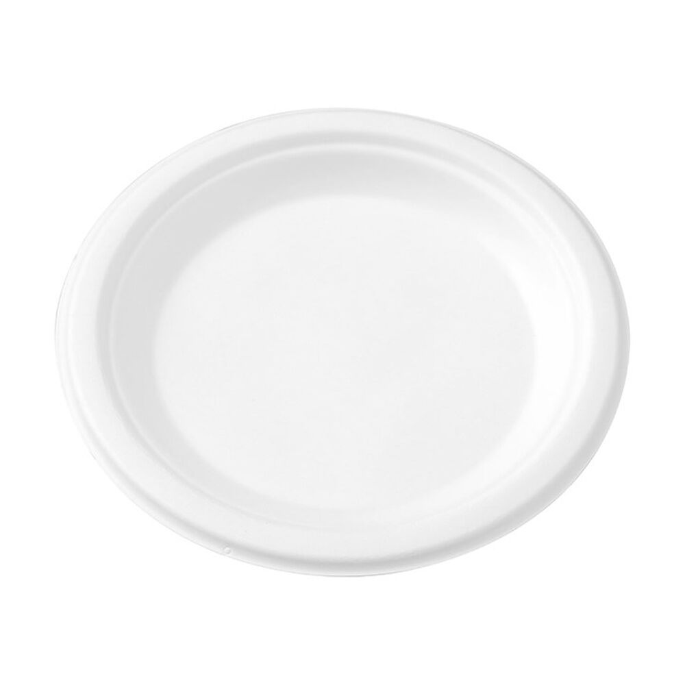 12x 30pc Lemon And Lime Sugarcane Side Plate Compostable White 18cm
