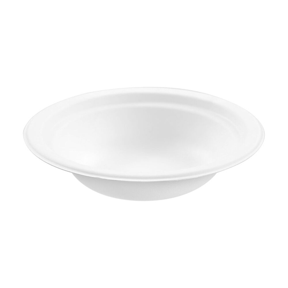12x 30pc Lemon And Lime Sugarcane Side Plate Compostable White 18cm