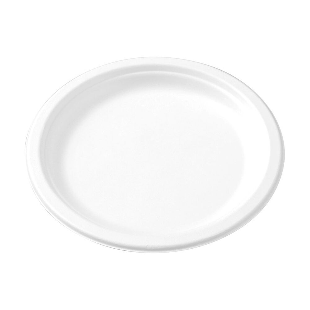 6x 30pc Lemon And Lime Sugarcane Dinner Plate Compostable White 23cm