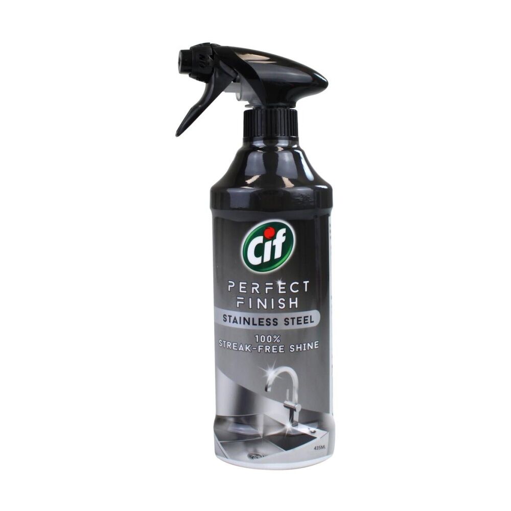 6PK Cif Stainless Steel Cleaner Perfect Finish Streakless Shine Spray 435ml