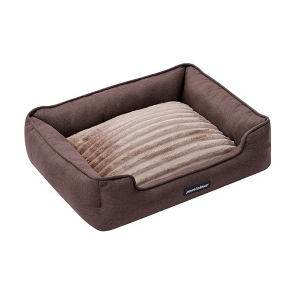 Paws And Claws Pia Ribbed Chinchilla Pet Cat Dog Bed 60x50x18cm Medium