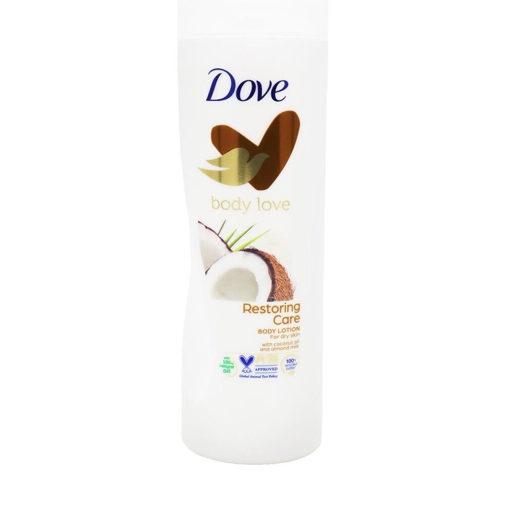 12PK Dove Body Love Restoring Care Lotion Coconut Oil Almond Milk Dry 400mL