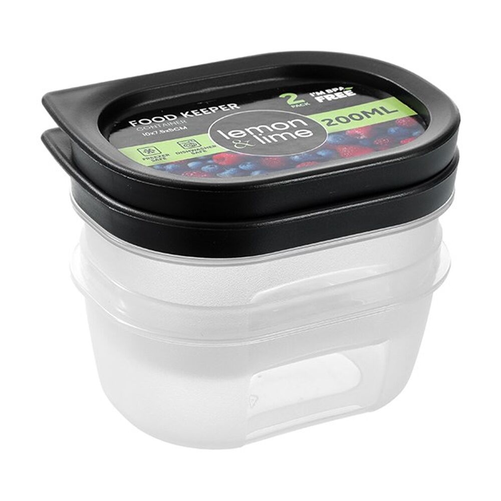 24x 2pc Lemon And Lime Food Reusable Container Organiser 200ml 10x7.5x5cm