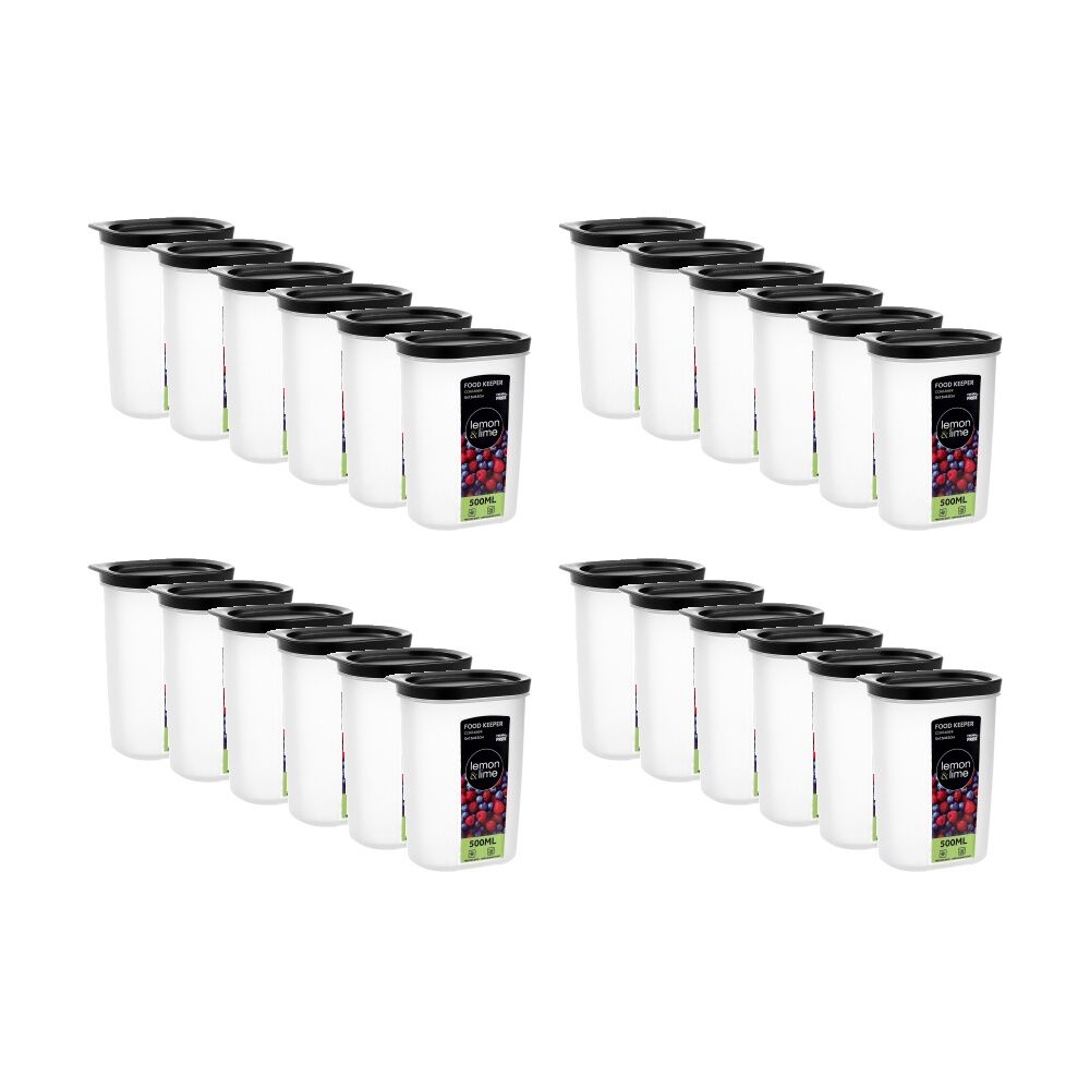 24PK Lemon And Lime Food Keeper Reusable Container Organiser 500ml 10x7.5x13.6cm