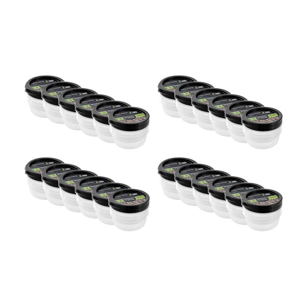 24x 2pc Lemon And Lime Food Keeper Round Reusable Container 250ml 9.9x9.9x5cm