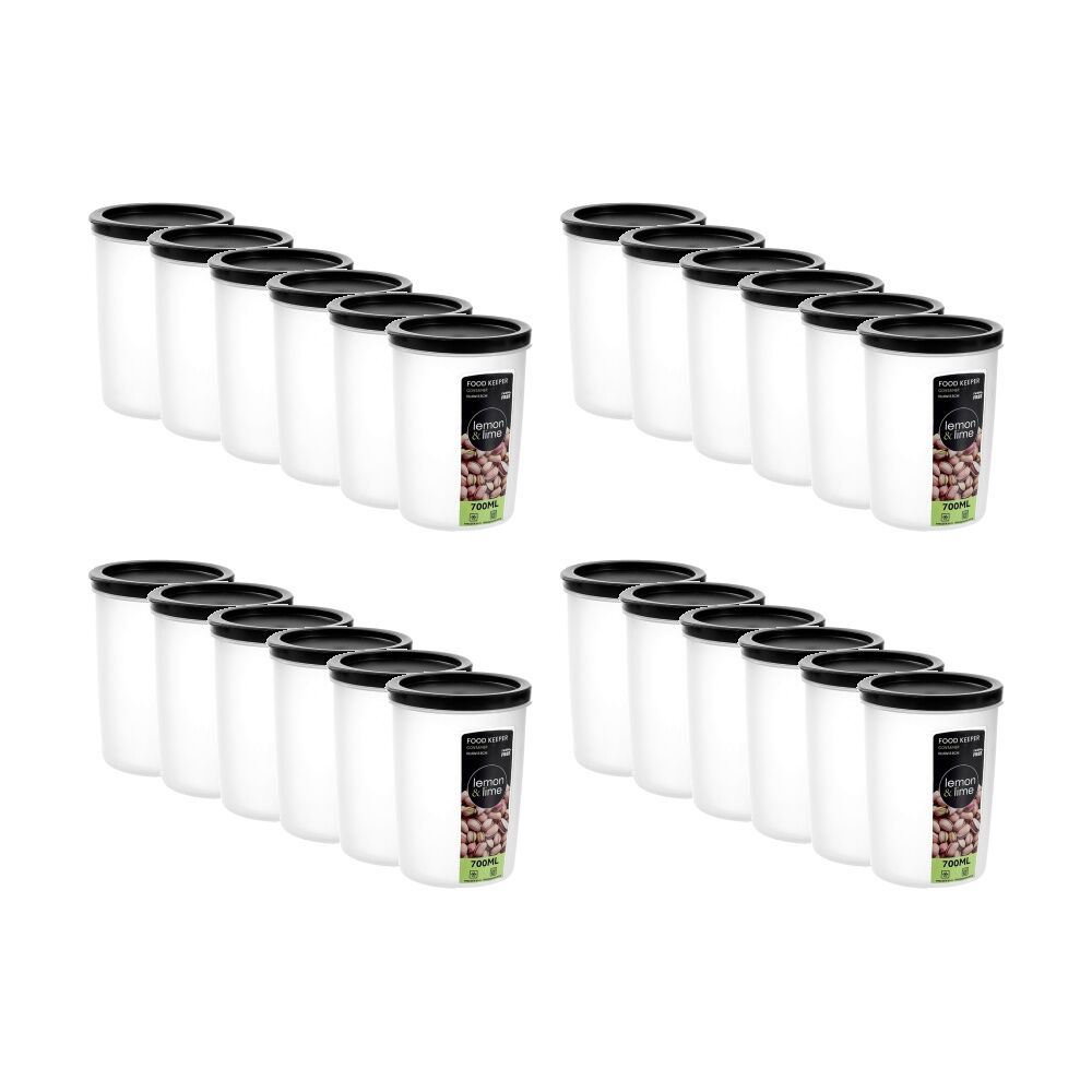 24PK Lemon And Lime Food Keeper Round Reusable Container 700ml 9.9x9.9x13.6cm