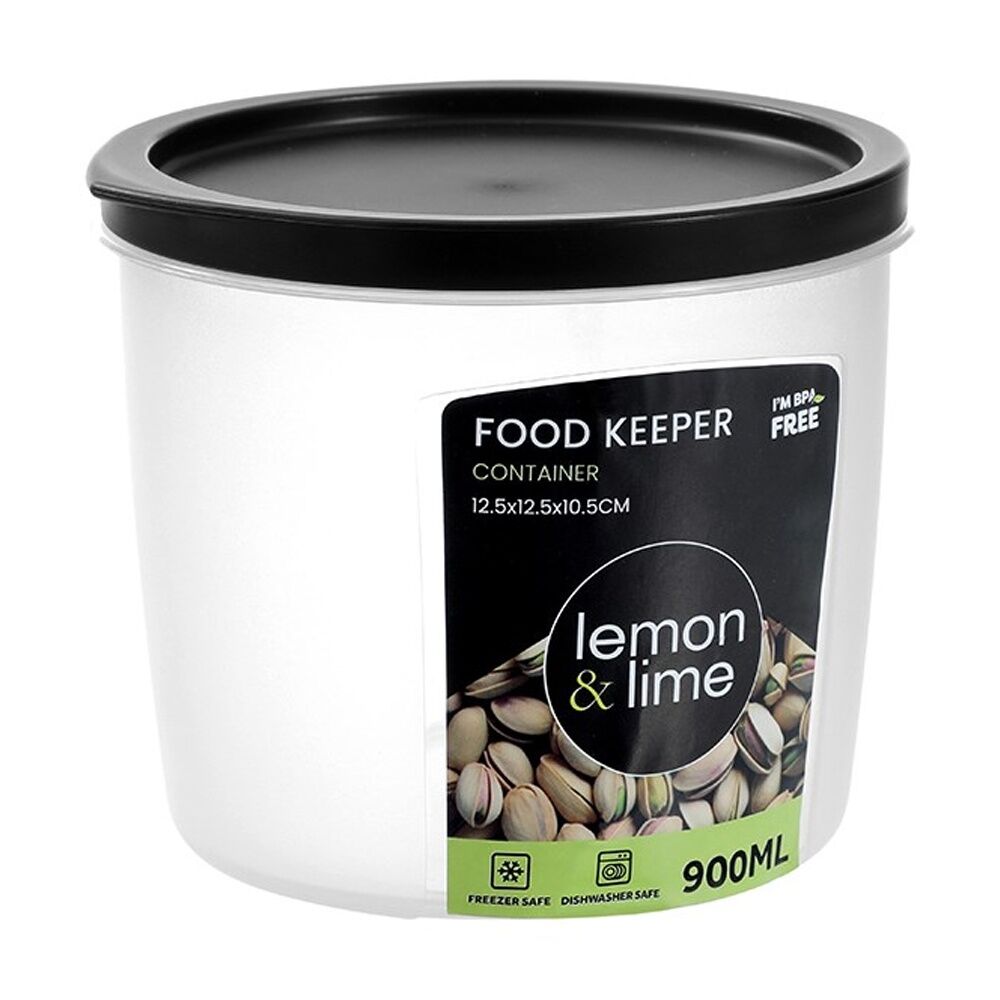 12PK Lemon And Lime Food Keeper Round Reusable Container 900ml 12.4x12.4x10cm