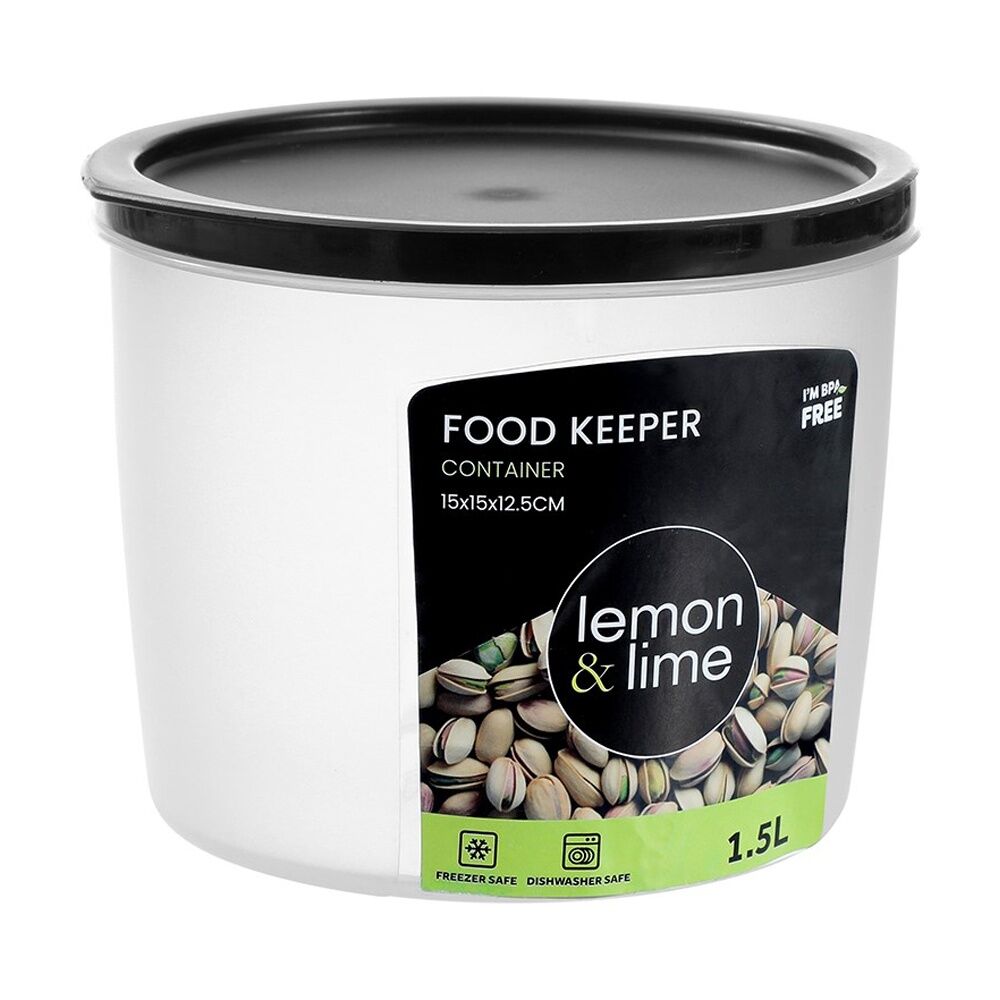 24PK Lemon And Lime Food Keeper Round Reusable Container 1.5L 15x15x12.3cm