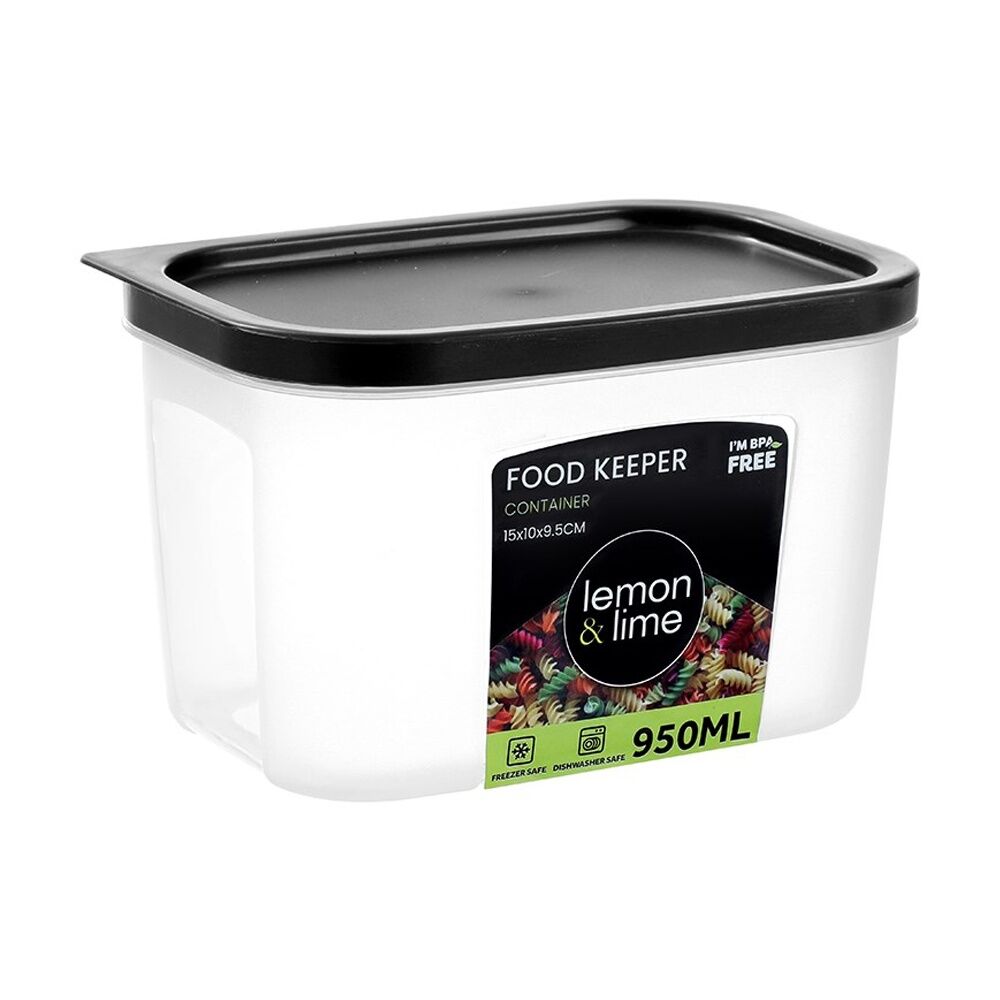 24PK Lemon And Lime Food Keeper Rectangle Reusable Container 950ml 15x10x9.3cm