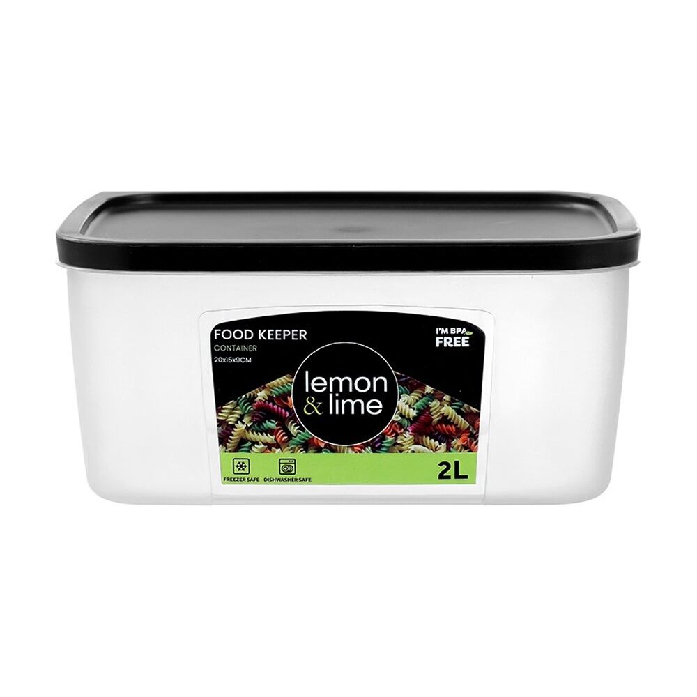 24PK Lemon And Lime Food Keeper Rectangle Reusable Container 2L 20x15x9.3cm