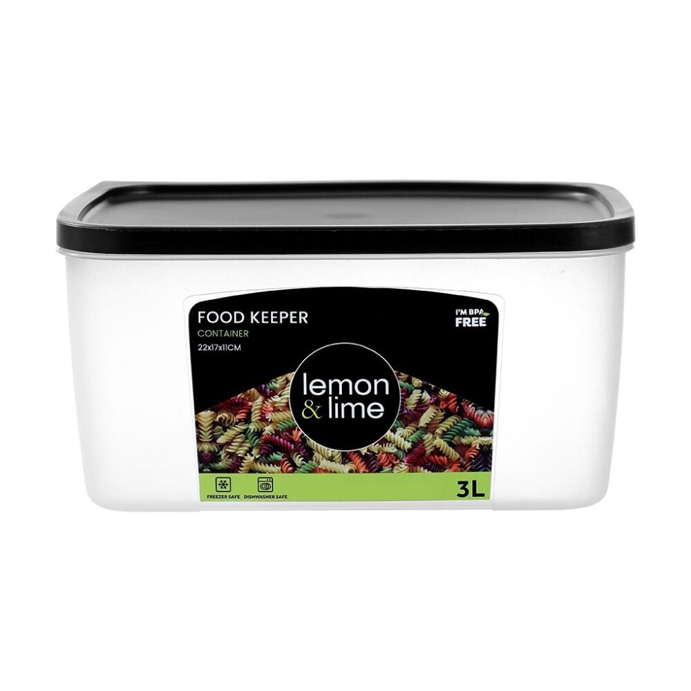 12PK Lemon And Lime Food Keeper Rectangle Reusable Container 3L 21.7x16.7x