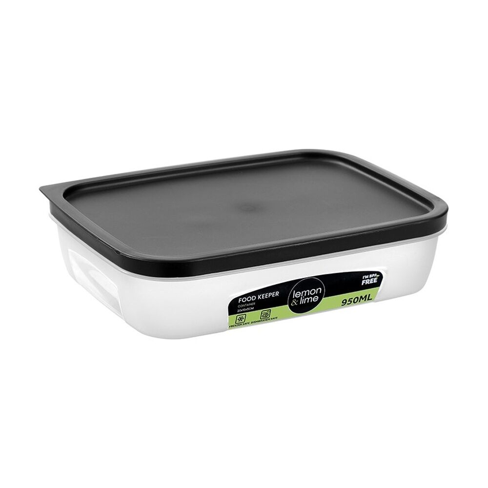 12PK Lemon And Lime Food Keeper Rectangle Reusable Container 950ml 20x15.1x4.9cm
