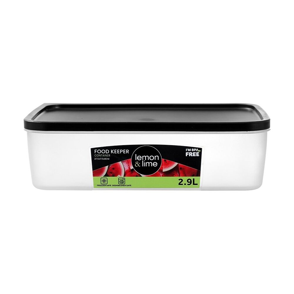 6PK Lemon And Lime Food Keeper Rectangle Reusable Container 2.9L 27.5x17.7cm