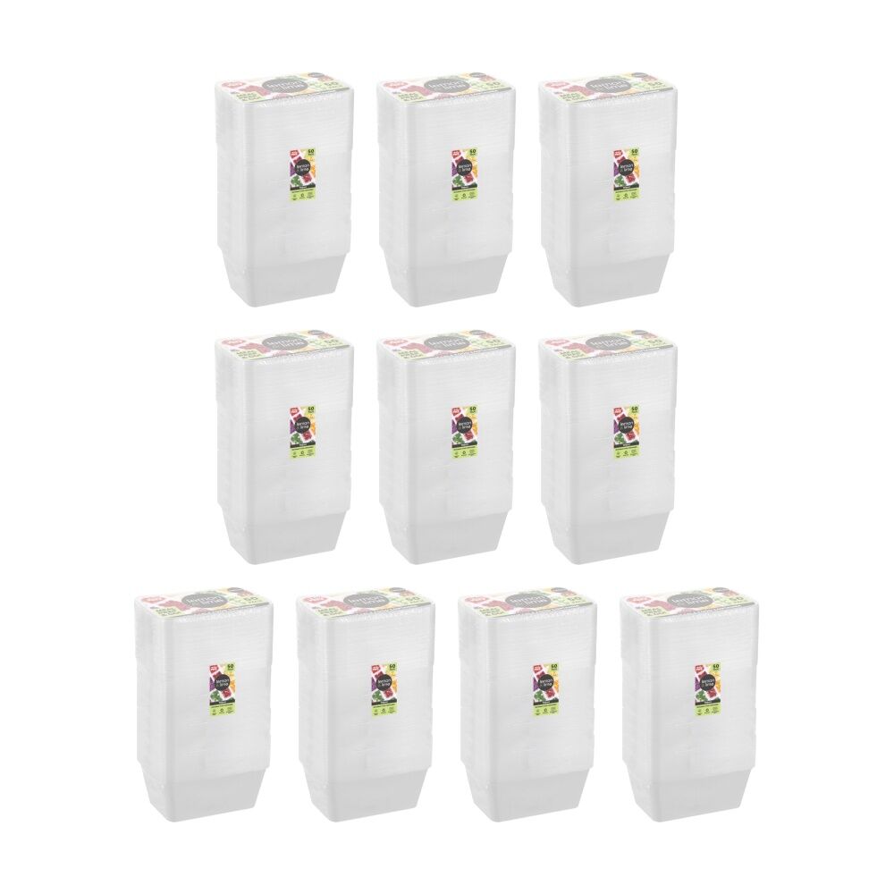 10x 50pc Lemon And Lime Reusable Food Containers Rectangle Microwave Free 750ml