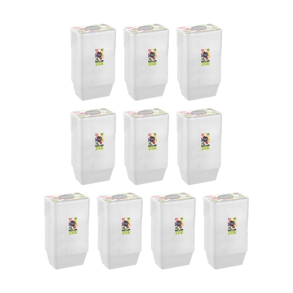 10x 50pc Lemon And Lime Reusable Food Containers Rectangle Microwave Freeze 1L