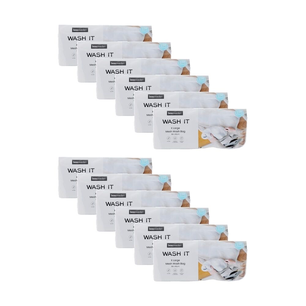 12PK Boxsweden Mesh Wash Clothes Bag Durable Laundry Protection XL 90x90cm