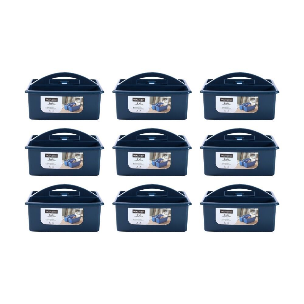 9PK Boxsweden Craft Caddy 3 Section Home Organiser Storage Container 23x24x13cm