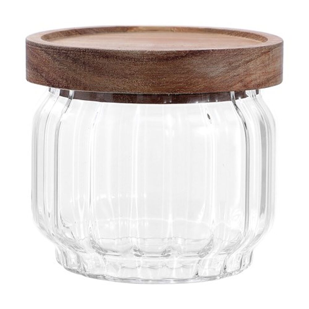 12PK Lemon And Lime Woodend Acacia Glass Jar Reusable Food Container 350ml