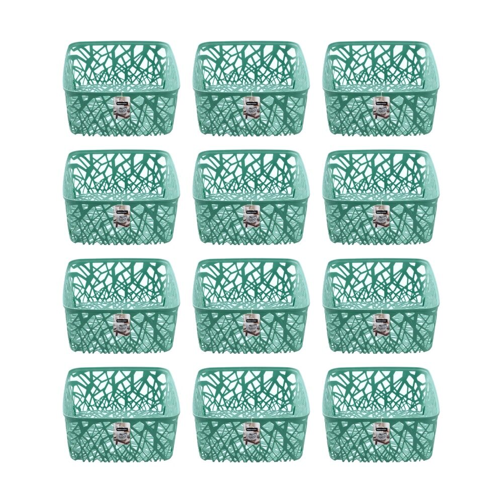 12PK Boxsweden Vine Basket Home Organiser Storage Container Assorted 12L