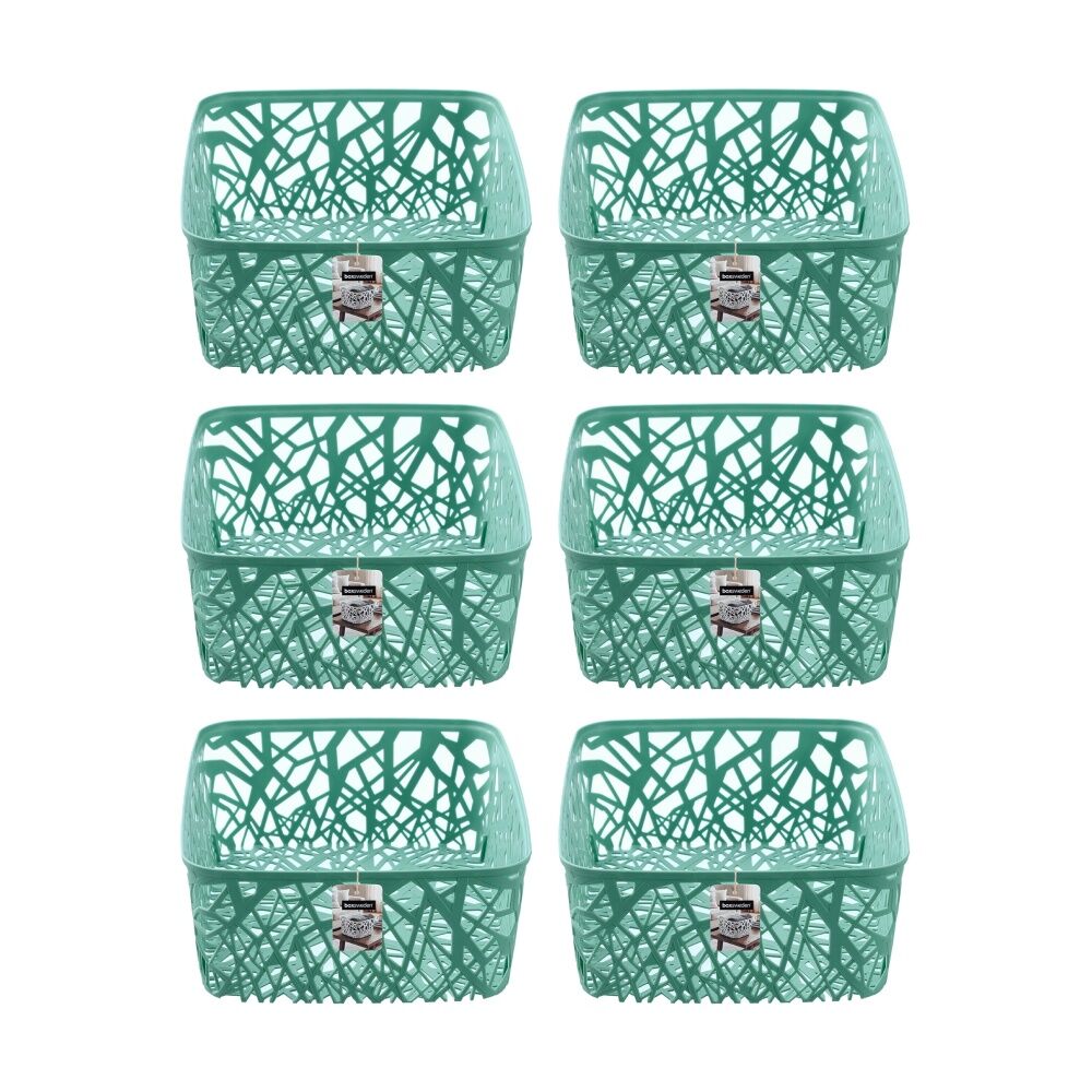 6PK Boxsweden Vine Basket Home Organiser Storage Container Assorted 12L