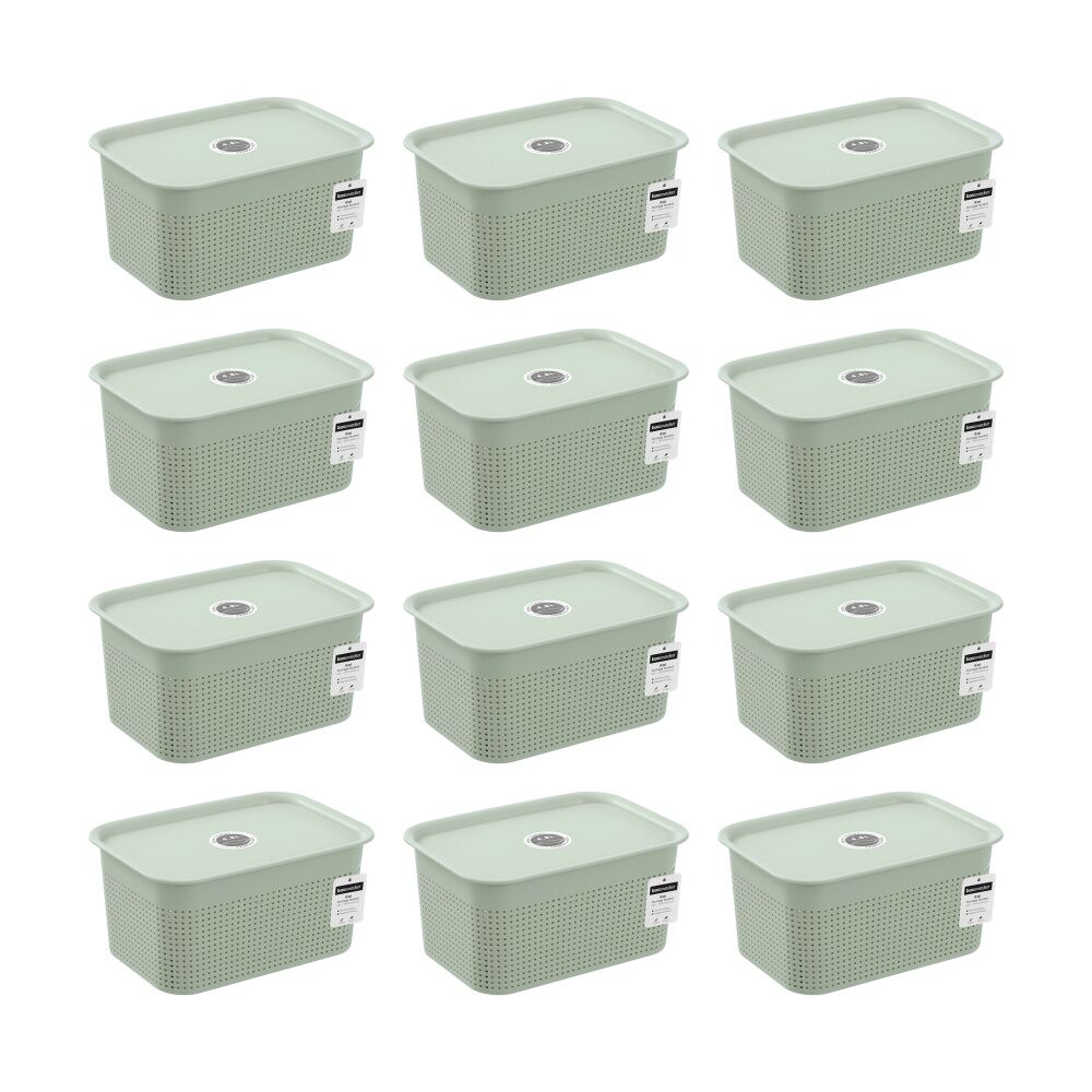12PK Boxsweden Koi Lidded Home Organiser Storage Container Basket Assorted 4.8L