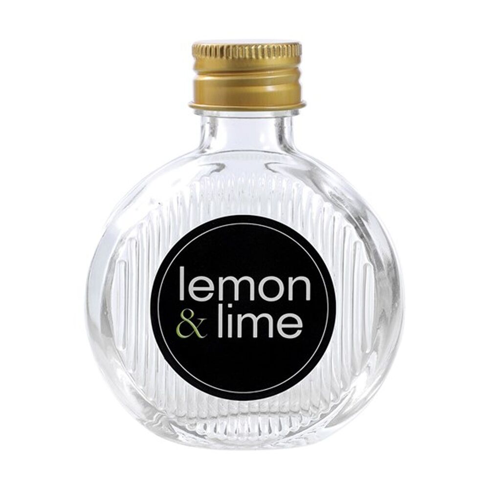 12PK Lemon And Lime Verre Flat Ribbed Glass Reusable Food Container Gold 60ml