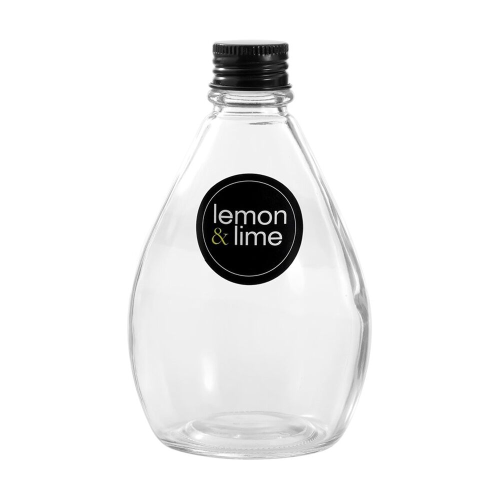 12PK Lemon And Lime Verre Bulb Glass Reusable Food Container Lid Black 280ml